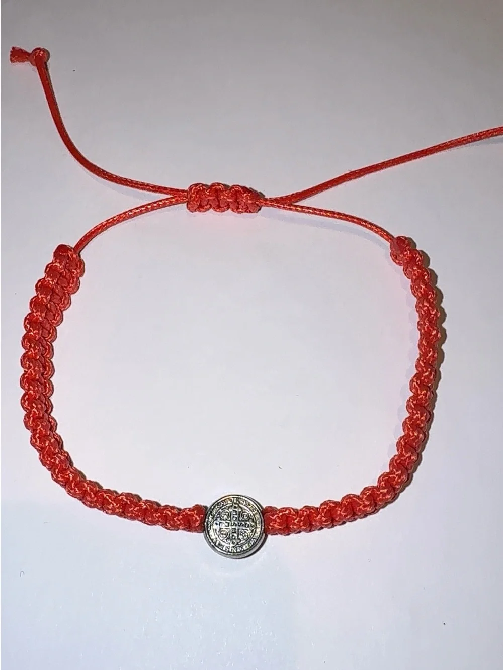 Red St. Benedict Medal Adjustable Bracelet